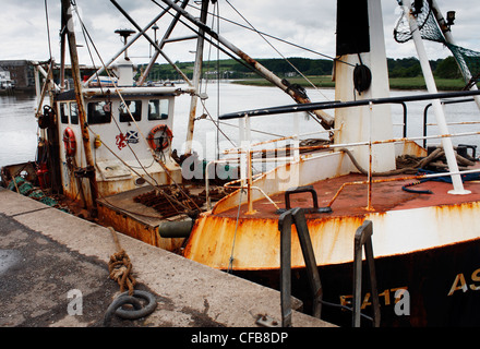 Una barca da pesca sul fiume Dee a Kirkcudbright in Dumfries and Galloway, Scozia Foto Stock