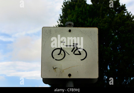 Escursioni in bicicletta strada segno su una strada, Sydney, Australia. Foto Stock