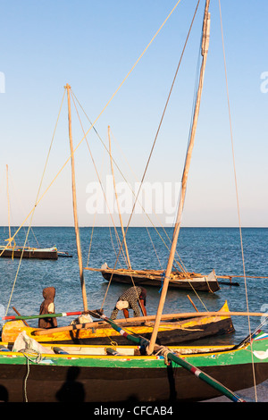 La pesca rifugi per Anakao, Madagascar meridionale Foto Stock