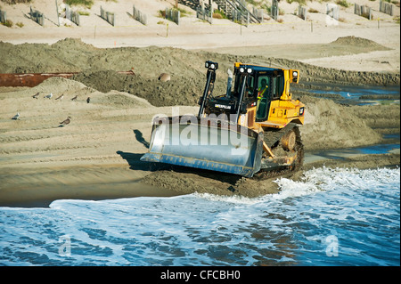 La ricostruzione ha eroso le spiagge, i NAG Testa, Outer Banks, North Carolina, STATI UNITI D'AMERICA Foto Stock