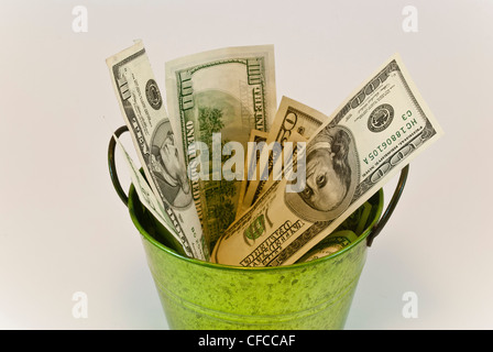 Benna con dollari Foto Stock