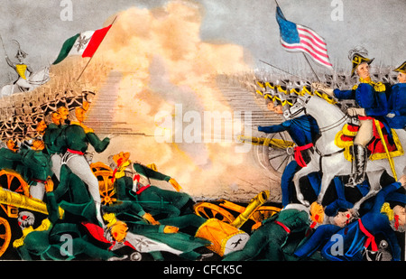 Battaglia di Buena Vista combattuto febbraio 23d, 1847--l'esercito americano sotto generale Taylor erano completamente - vittoriosa guerra messicana Foto Stock