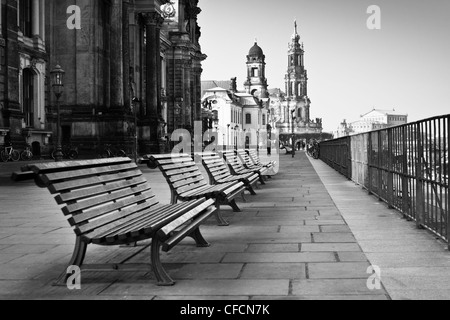 La passeggiata sul lungomare in Dresden Foto Stock