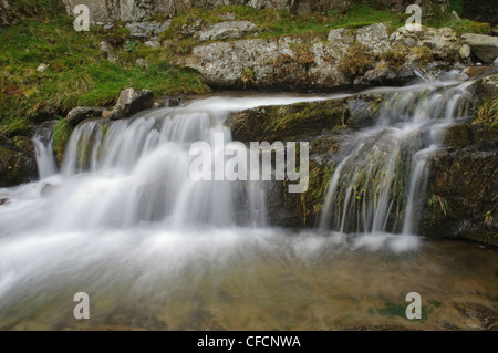 La cascata di seguito Cautley beccuccio nell'Howgill Fells Cumbria Foto Stock