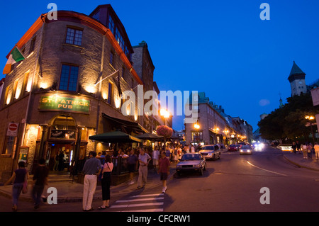 Popolare quartiere latino lungo Rue St. Jean, Quebec City, Quebec, Canada. Foto Stock