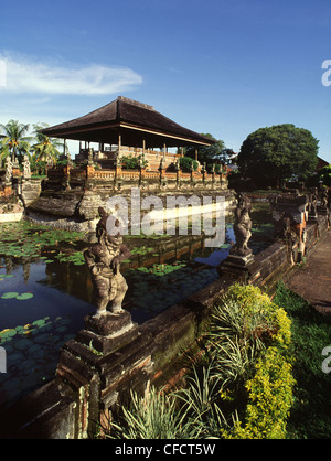 Padiglione flottante (Bale Kambang) nel palazzo delle ex re di KlungKung a Bali, Indonesia, Asia sud-orientale, Asia Foto Stock