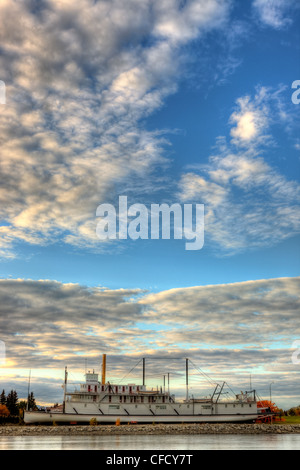 Tramonto sulla SS Klondike, Whitehorse, Yukon, Canada. Foto Stock