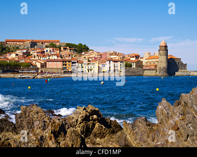 Collioure, Languedoc Roussillon, Cote Vermeille, Francia, Mediterraneo, Europa Foto Stock