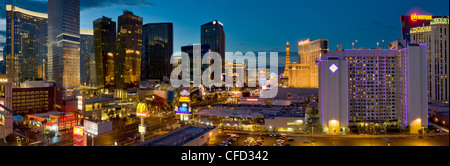 Panorama notturno, la striscia di Las Vegas, Nevada, Stati Uniti d'America, Foto Stock