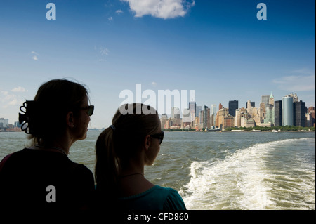 Skyline di Manhattan, Manhattan, New York, Stati Uniti d'America Foto Stock