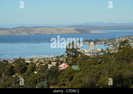 Hobart e il fiume Derwent, Tasmania, Australia Pacific Foto Stock