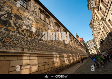 Fregio del lungo cammino, Dresda, Sassonia, Germania, Europa Foto Stock