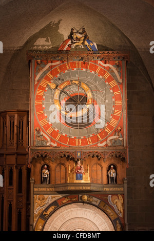 Orologio astronomico nella cattedrale di Lund, Horologium mirabile Lundense, Lund, Skane, Svezia Foto Stock