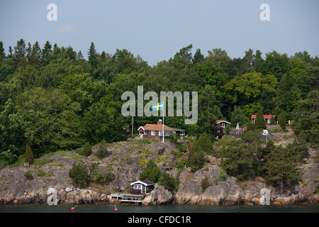 Casa idilliaca nell'arcipelago di Stoccolma, vicino a Stoccolma, Svezia Foto Stock