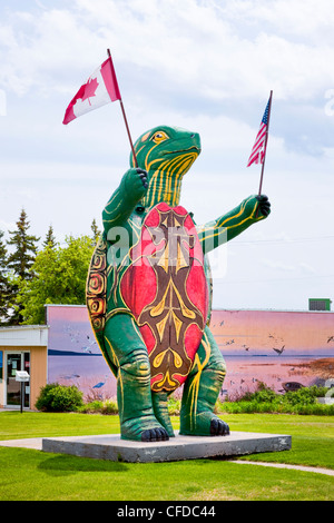 Statua di tartaruga, Boissevain, Manitoba, Canada Foto Stock