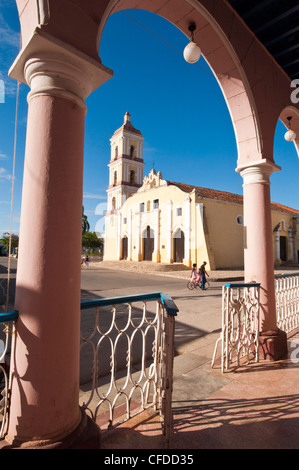 La Iglesia Sindaco della chiesa di San Juan Bautista, Remedios, Cuba, West Indies, dei Caraibi e America centrale Foto Stock