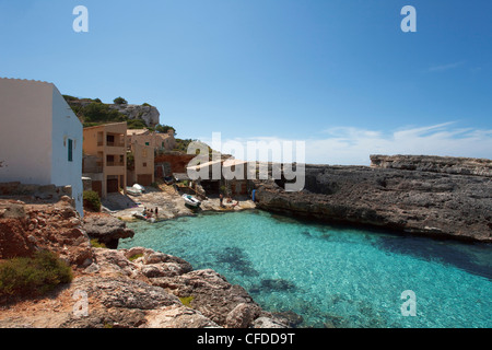 Cala S Amonia, vicino a Calo d'es Moro, vicino a Santanyi, Maiorca, isole Baleari, Spagna, Europa Foto Stock