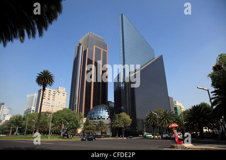 Borsa messicana edificio, Centro Bursatil, Paseo de la Reforma, Reforma, Città del Messico, Messico, Foto Stock