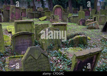 Cimitero ebraico Battonnstrasse, è il più antico cimitero ebraico di Francoforte, Frankfurt am Main, Hesse, Germania, Europa Foto Stock