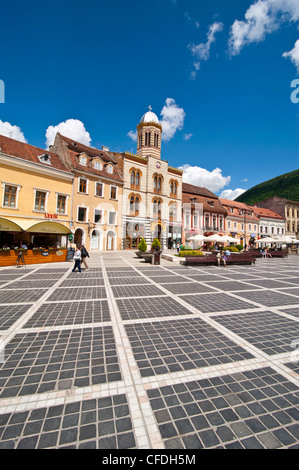 Brasov Piazza del Consiglio, Brasov, Transilvania, Romania, Europa Foto Stock