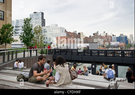 Teatro urbano, High Line Park, Meatpacking District, Manhattan, New York, New York, Stati Uniti d'America Foto Stock