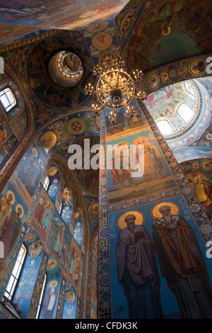 Interno della chiesa del Salvatore sul Sangue versato (Chiesa della Resurrezione), San Pietroburgo, Russia Foto Stock