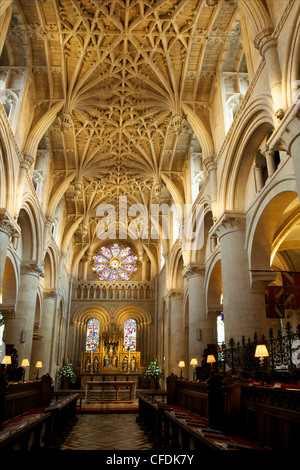 Coro vault, da William Orchard, circa 1500, la cattedrale di Christ Church di Oxford, Oxfordshire, England, Regno Unito, Europa Foto Stock