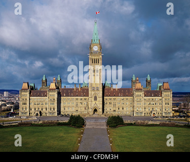 Blocco di Centro, il Parlamento del Canada edifici, Ottawa, Ontario, Canada Foto Stock