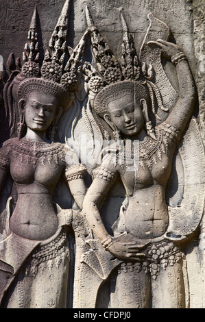 Apsara, celeste ballerino del Regno Khmer, Angkor Wat, Angkor, Siem Reap, Cambogia Foto Stock