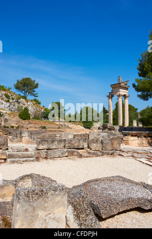 Antico sito romano di Glanum, San Remy de Provence, Les Alpilles, Bouches du Rhone, Provence, Francia Foto Stock