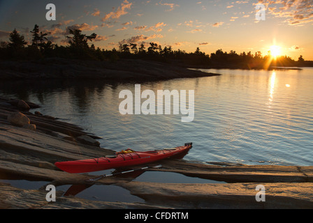 Insediato a Porto, Franklin Isola, Parry Sound, Geogian Bay, il Lago Huron, scudo canadese, Ontario, Canada Foto Stock