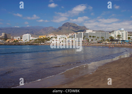 Playa de Troya, Playa de las Americas, Tenerife, Isole Canarie, Spagna, Atlantico, Europa Foto Stock