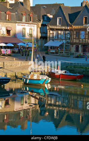 Fiume Loch e Harbour, San Goustan, Auray, Brittany, Francia, Europa Foto Stock