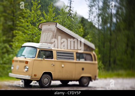 VW Camper Van, White River, British Columbia, Canada Foto Stock