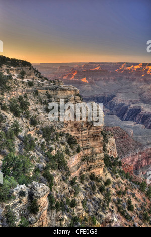 Tramonto, Grand Canyon South Rim, Arizona, Stati Uniti d'America Foto Stock