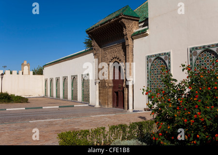 Mausoleo di Moulay Ismail, Meknes, Sito Patrimonio Mondiale dell'UNESCO, Marocco, Africa Settentrionale, Africa Foto Stock