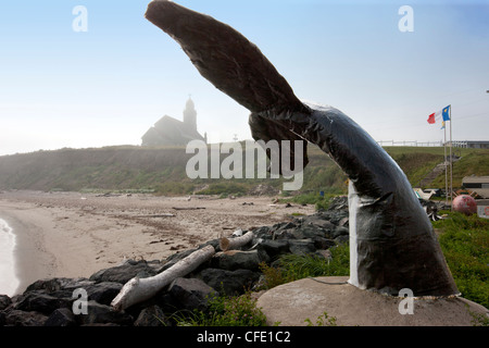 La scultura di coda di balena, Grande-Anse New Brunswick, Canada Foto Stock