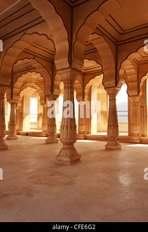 Gli interni di forte di Amber a Jaipur, India. Foto Stock