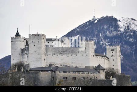 La fortezza di Hohensalzburg di Salisburgo, Austria Foto Stock