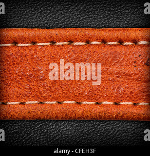 Un marrone e nero in pelle. texture ad alta risoluzione. Foto Stock