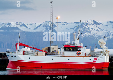 Husavik. Skjalfandi bay è considerata una delle migliori zone per fare whale watching in Islanda. Nord Islanda Foto Stock