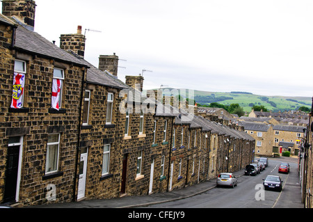 Skipton,piccolo cottage di data mining,identici,Strada dopo strada,North Yorkshire,Gran Bretagna,UK Foto Stock