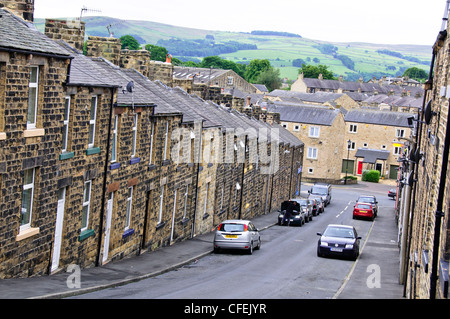 Skipton,piccolo cottage di data mining,identici,Strada dopo strada,North Yorkshire,Gran Bretagna,UK Foto Stock