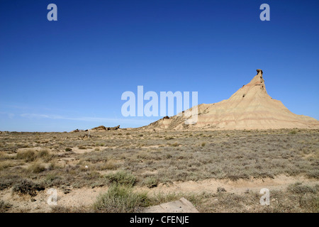 Castilldetierra nella riserva del deserto nel nord della Spagna. Bardenas Reales, Navarra. Spagna Foto Stock