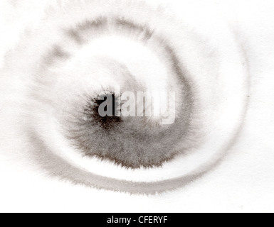 In bianco e nero ad acquerello spirale di sfondo Foto Stock