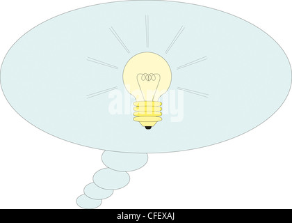 Illustrazione Vettoriale: buona idea. Lampada Foto Stock