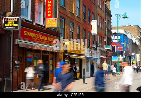 Brick Lane, l'East End di Londra, Inghilterra, Regno Unito, Europa Foto Stock