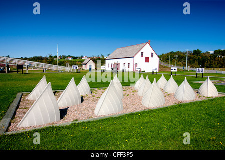 Banc-de-Pêche-de-Paspébiac sito storico, Chaleur Bay, Gaspé, Quebec, Canada Foto Stock