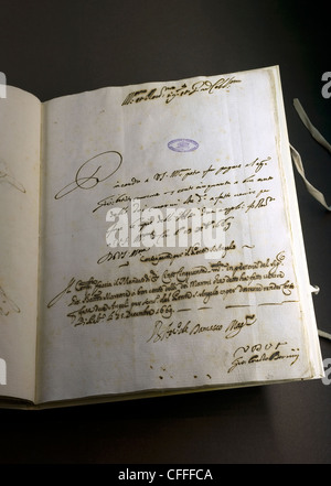 Mostra 'Lux in arcana - L Archivio Segreto Vaticano si rivela'. Musei Capitolini di Roma, Lazio, Italia Foto Stock