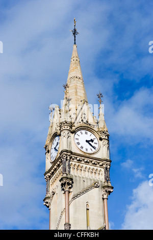 Clocktower vittoriano nel centro della città, Haymarket, Leicester, Leicestershire, England, Regno Unito Foto Stock